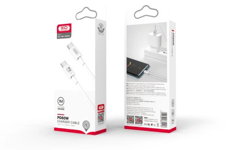 Кабель Type-C-Type-C XO NB-Q190A PD 60W 3A 1 м White (773) - зображення 2