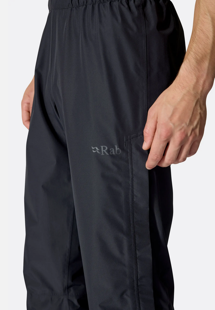 Штаны мужские Rab Downpour Pants, Black, М, Regular (RB QWI-27-BLK-MED) - Фото 3 Штаны мужские Rab Downpour Pants, Black, М, Regular (RB QWI-27-BLK-MED) - изображение 3