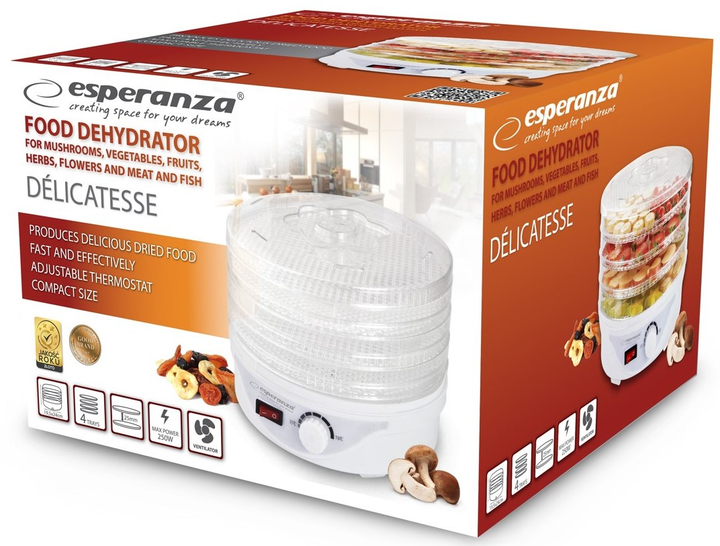 Сушарка для овочів і фруктів Esperanza DЕLICATESSE EKD003 (955555908419813) - Уцінка - зображення 3