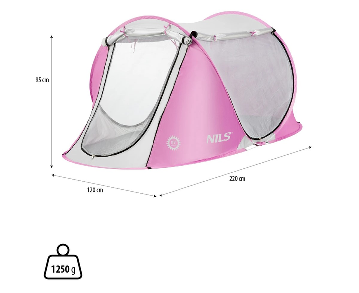 Пляжний намет Nils Camp саморозкладний NC3043 Рожевий (5907695523683) - зображення 15