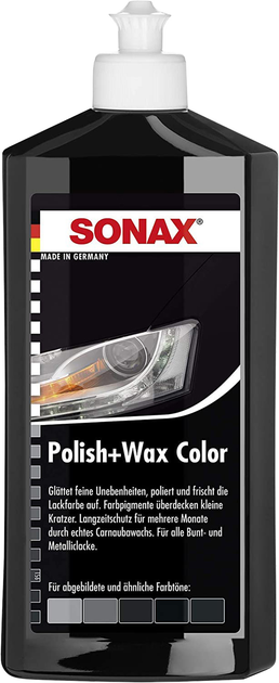 Koloryzujący wosk Sonax polish wax color nano pro 500 ml 296100 czarny (4064700296107) - obraz 1