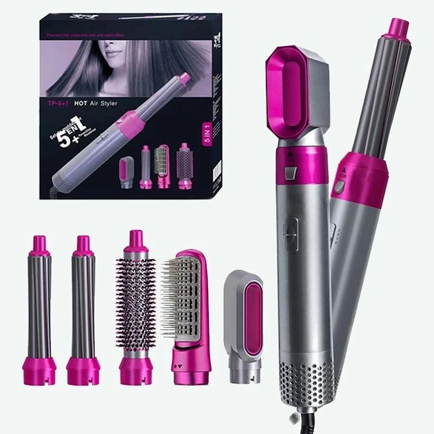 Фен мультистайлер Hot Air Styler PRO Стайлер 5в1 укладання волосся й надання об'єму 1000 Вт - зображення 9