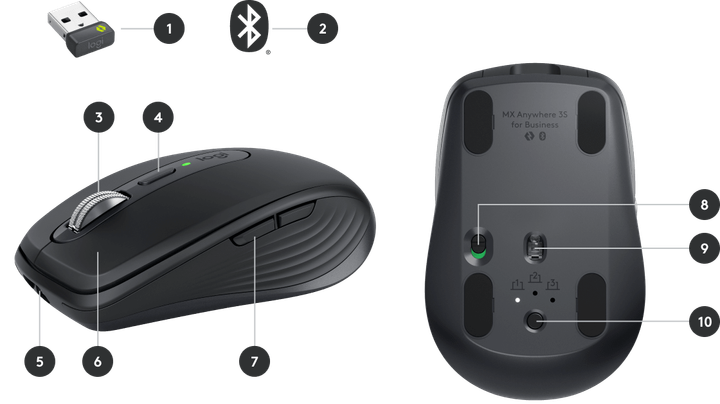 Беспроводная мышь Logitech MX Anywhere 3S Black - изображение 3