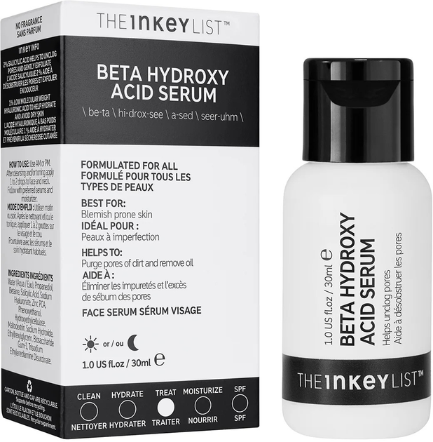 Serum z kwasem hialuronowym do twarzy The Inkey List Beta Hydroxy Acid 30 ml (5060879821149) - obraz 2