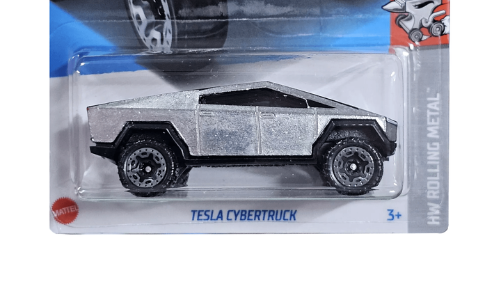 Машинка Базова Hot Wheels Tesla Cybertruck Rolling Metal 1:64 HTB55 Silver - зображення 4
