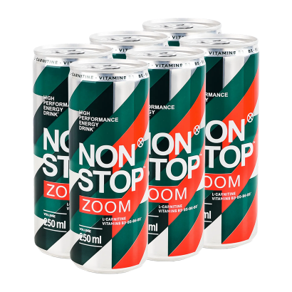 Набір Напій Енергетичний Non Stop 6шт Zoom 250ml від продавця: RM