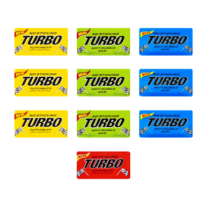 Набір Жувальна Гумка 10шт Turbo Soft Buble Gum 4,5g - Фото 1 Набір Жувальна Гумка 10шт Turbo Soft Buble Gum 4,5g - зображення 1
