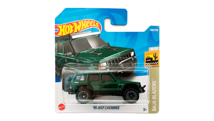 Машинка Базовая Hot Wheels '95 Jeep Cherokee HCT10 Baja Blazers Green 1шт - Фото 2 Машинка Базовая Hot Wheels '95 Jeep Cherokee HCT10 Baja Blazers Green 1шт - изображение 2