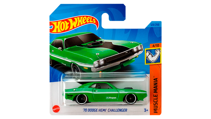 Машинка Базовая Hot Wheels '70 Dodge Hemi Challenger Muscle Mania