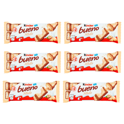 Набір Батончик 6шт Kinder Bueno White 2 Pieces 39g - Фото 1 Набір Батончик 6шт Kinder Bueno White 2 Pieces 39g - зображення 1