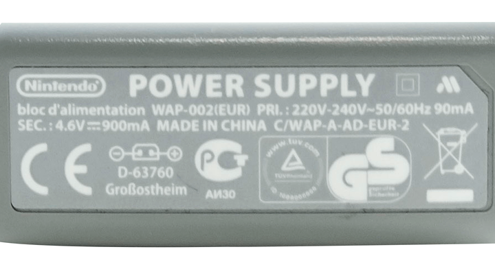 Зарядное Устройство Nintendo 3DS WAP-002 Power Supply 4.6V 0.9A Light Grey 2m Б/У - изображение 4