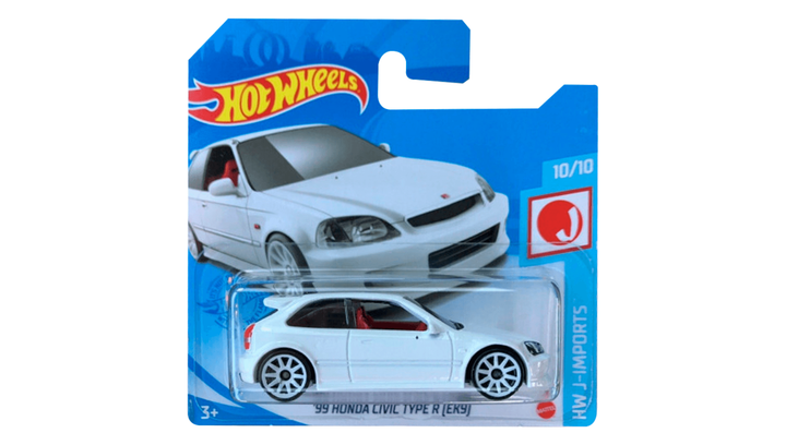 Машинка Базовая Hot Wheels '99 Honda Civic Type R (EK9) GRX62 J-Imports White 1шт - изображение 2