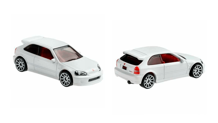 Машинка Базовая Hot Wheels '99 Honda Civic Type R (EK9) GRX62 J-Imports White 1шт - изображение 3