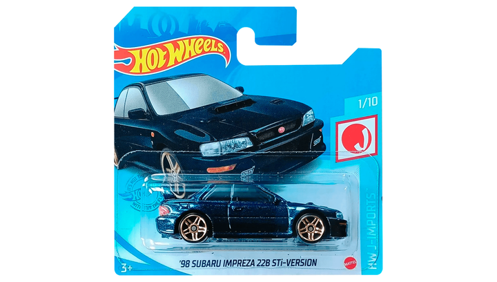 Машинка Базова Hot Wheels '98 Subaru Impreza 22B STi-Version GTB01 J-Imports Dark Blue 1шт - зображення 2