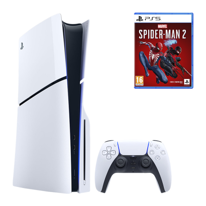 Набор Консоль Sony PlayStation 5 Slim Blu-ray 1TB White + Игра Marvel’s Spider-Man 2 Русская Озвучка - Фото 1 Набор Консоль Sony PlayStation 5 Slim Blu-ray 1TB White + Игра Marvel’s Spider-Man 2 Русская Озвучка - изображение 1