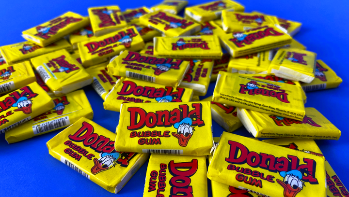 Набір Жувальна Гумка 100шт Donald Bubble Gum Red Blue Yellow Green 4,5g - зображення 4