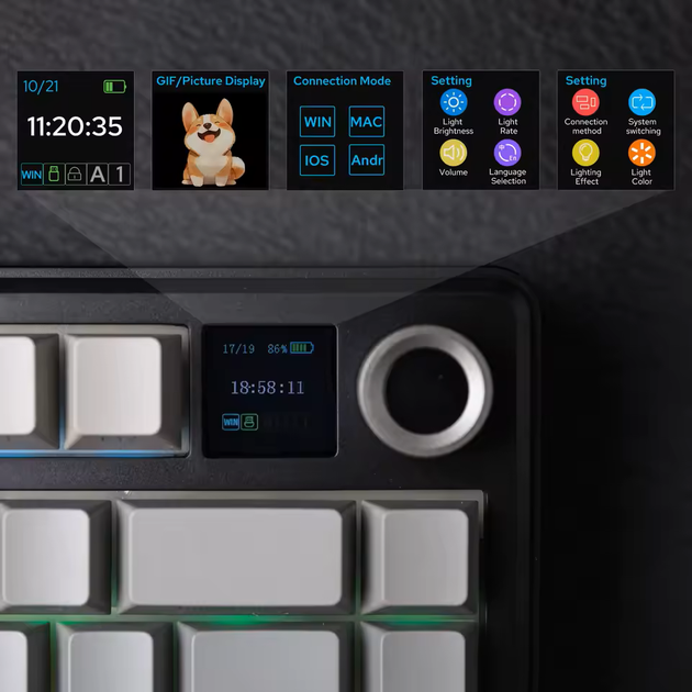 Клавіатура бездротова AULA F75 MAX LEOBOG Reaper Switch Black