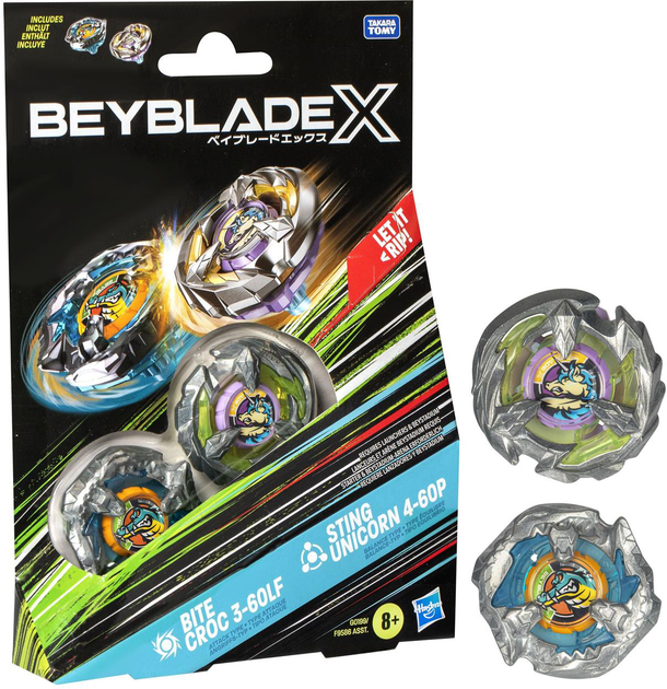 Zestaw Hasbro Beyblade X podwójny Bite Croc i Sting Unicorn F9586 (5010996260147) - obraz 1