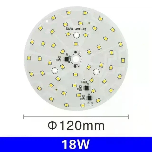 Светодиодный модуль DIY SMD 18Ватт 220V для ремонта потолочного светильника 120мм 6000К - Фото 1 Светодиодный модуль DIY SMD 18Ватт 220V для ремонта потолочного светильника 120мм 6000К - изображение 1