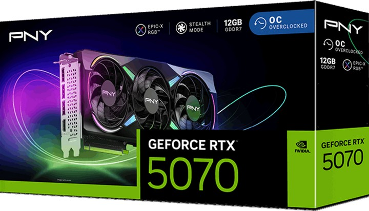 Відеокарта PNY PCI-Ex GeForce RTX 5070 ARGB OC 12GB GDDR7 (192bit) (2510/28000) (HDMI, 3 x DisplayPort) (VCG507012TFXXPB1-O) - зображення 10