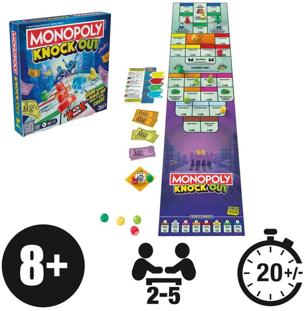 Gra planszowa Hasbro Monopoly Nokaut (wersja grecka) (5010996218476) - obraz 3