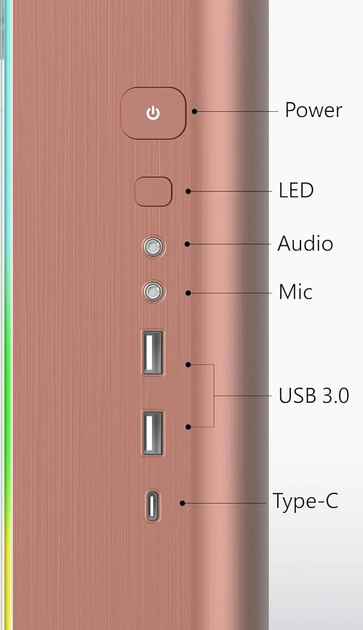 Obudowa Montech KING 95 Pro Rose Gold (4710562743449) - obraz 3