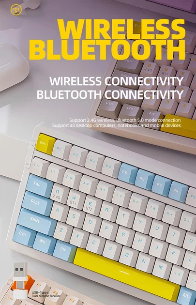Механічна бездротова (Bluetooth та 2.4G) клавіатура з HOT SWAP