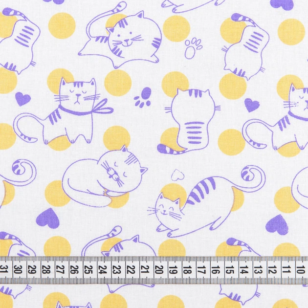 Ткань ситец 67-ТКЧ детский коты (103г/м.кв95см пог.м) 183889 - изображение 3