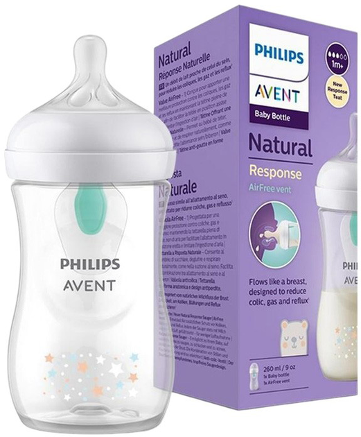 Пляшечка для годування Philips Avent Natural Response 1+ м 260 мл (8710103990437) - зображення 1