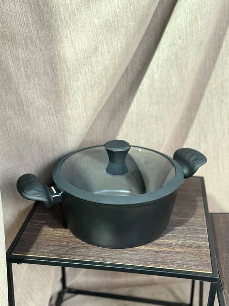 Кастрюля с крышкой Edenberg 3.9 л 24*10.5см алмазное антипригарное покрытие литой алюминий (EB-3486) - Фото 6 Кастрюля с крышкой Edenberg 3.9 л 24*10.5см алмазное антипригарное покрытие литой алюминий (EB-3486) - изображение 6
