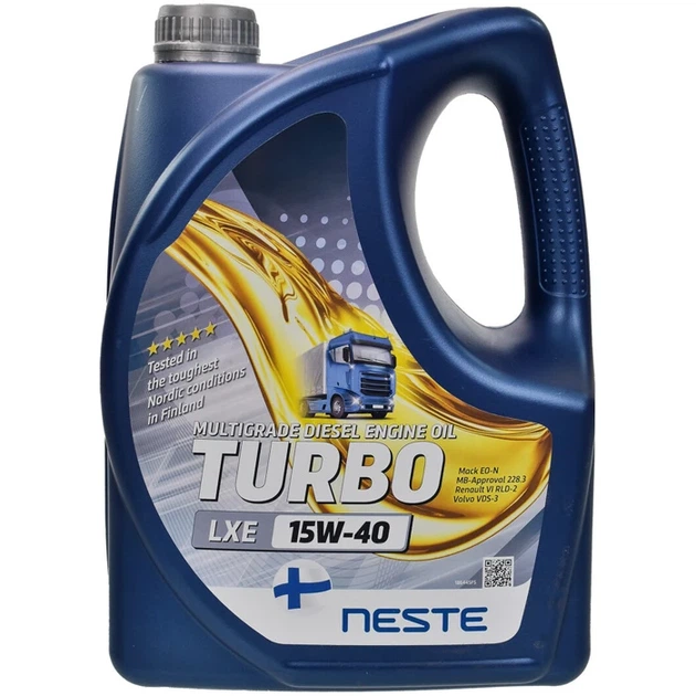 Олива моторна Neste Turbo LXE 15W40 API CI-4/SL мінеральна 4л - Фото 1 Олива моторна Neste Turbo LXE 15W40 API CI-4/SL мінеральна 4л - зображення 1