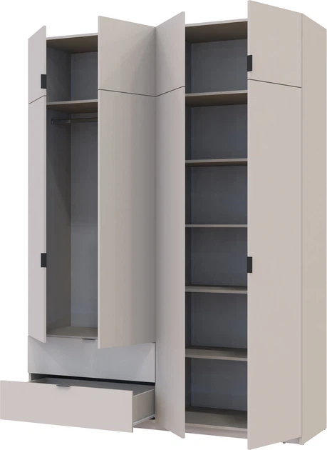 Розпашна Шафа для одягу Doros Лукас Кашемір 180х50х240 см - Фото 4 Розпашна Шафа для одягу Doros Лукас Кашемір 180х50х240 см - зображення 4