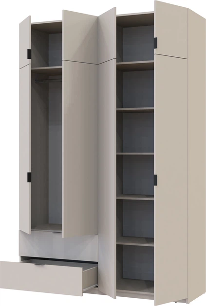Распашной шкаф Doros Лукас Кашемир 160х50х240 см - Фото 4 Распашной шкаф Doros Лукас Кашемир 160х50х240 см - изображение 4