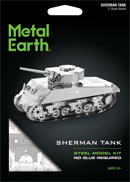 Металлический 3D конструктор Fascinations Metal Earth Танк Sherman (MMS204) - изображение 7