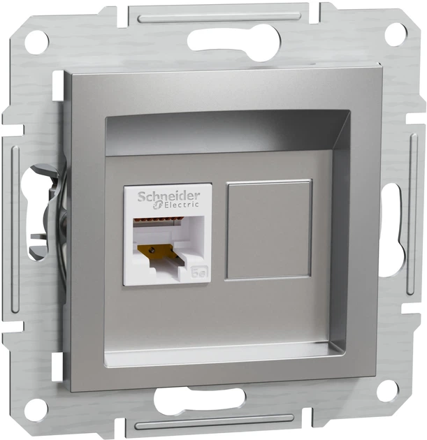 Розетка комп'ютерна RJ45 UTP кат. 5Е Schneider Electric Asfora Алюміній EPH4300161 - Фото 1 Розетка комп'ютерна RJ45 UTP кат. 5Е Schneider Electric Asfora Алюміній EPH4300161 - изображение 1