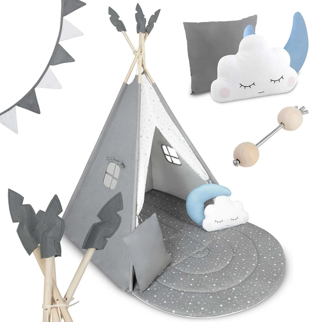 Namiot tipi dla dzieci Nukido NK-406 szary (5903890616694) - obraz 4