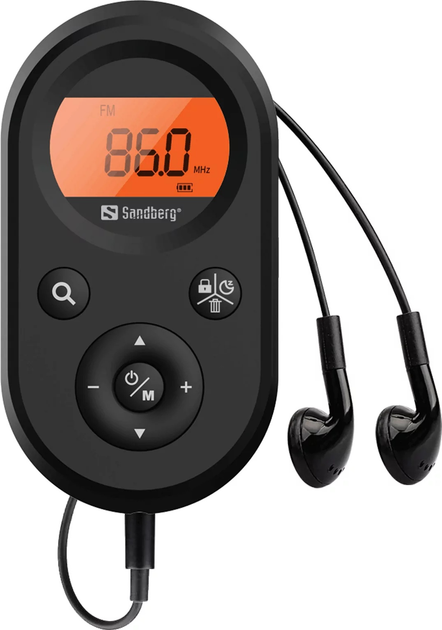 Radioodtwarzacz Sandberg Pocket Radio FM+AM Recharge Black (5705730421020) - obraz 2