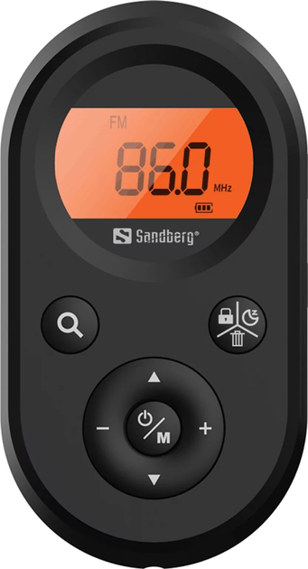 Radioodtwarzacz Sandberg Pocket Radio FM+AM Recharge Black (5705730421020) - obraz 3