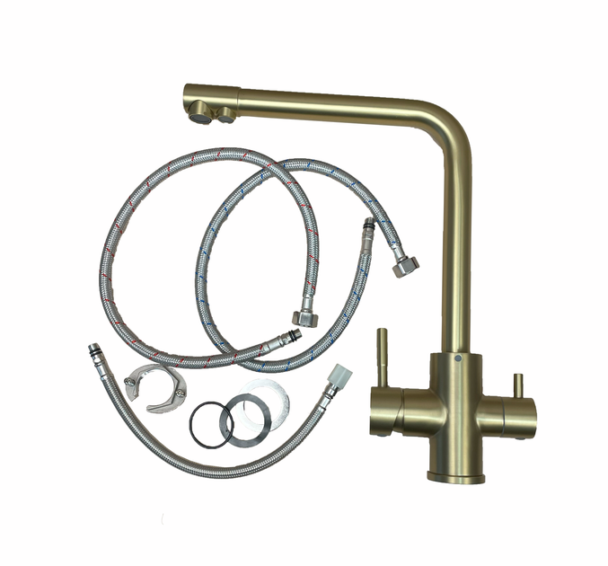 Gold Stainless Steel SP8045G - Подвійна кухонна мийка з нержавіючої сталі Platinum Handmade - зображення 7