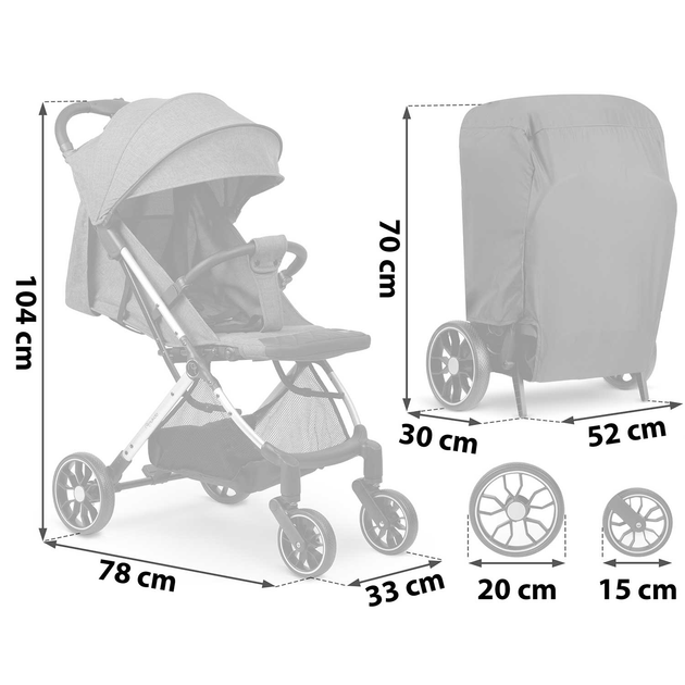 Прогулянкова коляска Nukido Paseo Сіра 716002 (5903890622398) - зображення 11