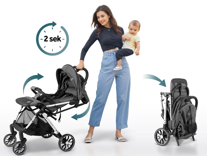 Прогулянкова коляска Nukido Paseo Сіра 716002 (5903890622398) - зображення 12