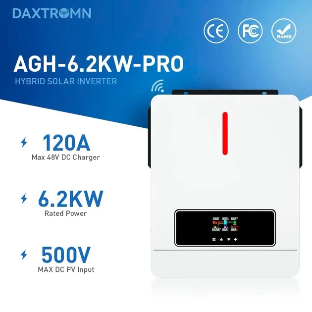 Гібридний інвертор Daxtromn AGH-6.2KW, 48 В, 120 А, 6200 Вт - Фото 14 Гібридний інвертор Daxtromn AGH-6.2KW, 48 В, 120 А, 6200 Вт - зображення 14