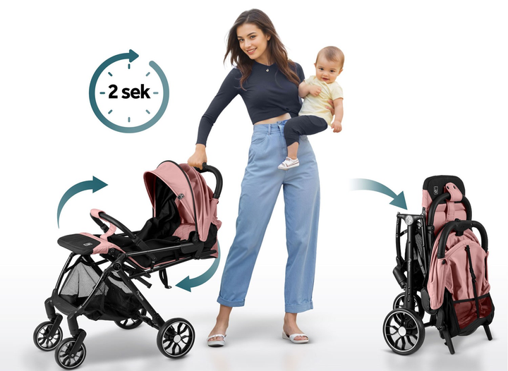 Прогулянкова коляска Nukido Paseo Рожева 716004 (5903890622411) - зображення 10