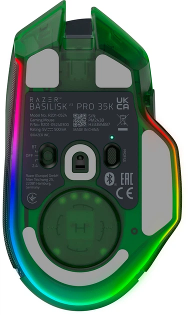 Миша Razer Basilisk V3 Pro Wireless/Bluetooth/USB 35K Phantom Green (RZ01-05240300-R3G1) - зображення 5