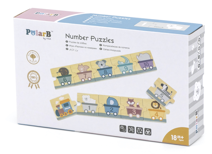 Drewniane puzzle - dopasowanka Viga PolarB Liczby 44071 (6971608440717) - obraz 5