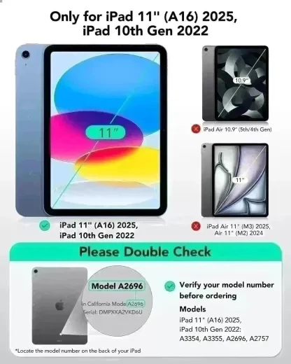 Чохол ESR Rebound Magnetic Case Black для iPad 11'' (2025) | iPad 10.9 (2022) (1B1870107) - зображення 7