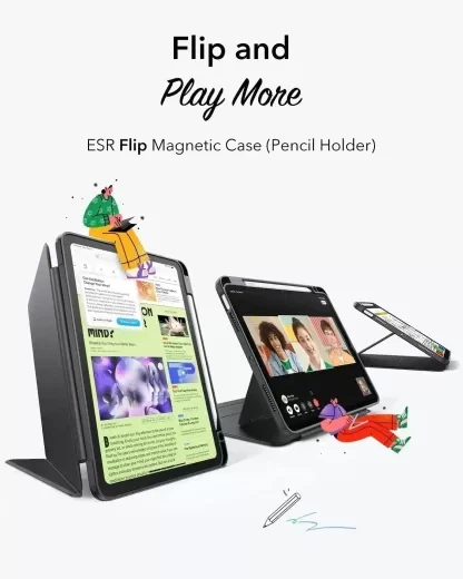 Чехол ESR Flip Magnetic Case with Pencil Holder Sky Blue для iPad Air 11” M4 | M3 | M2 (2026 | 2025 | 2024) | iPad Air 10.9” M1 (2022 | 2020) (1B21400203) - изображение 5