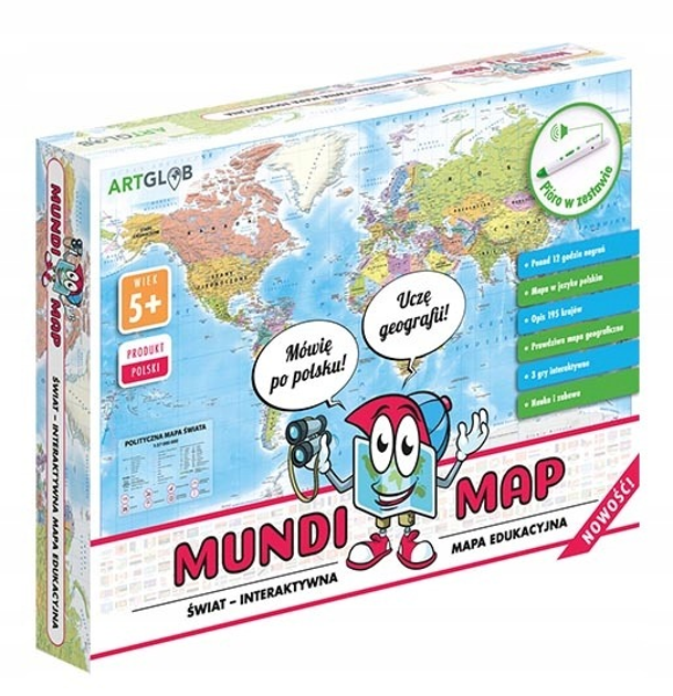Zabawka interaktywna ArtGlob MundiMap Mapa świata + pióro (Język polski) (5907751199586) - obraz 1