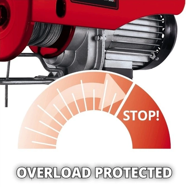 Тельфер электрический TC-EH 500 1000Вт до 500кг трос 12м 15.15кг Einhell (2000003203727) - Фото 6 Тельфер электрический TC-EH 500 1000Вт до 500кг трос 12м 15.15кг Einhell (2000003203727) - изображение 6