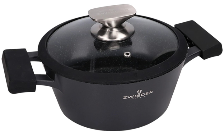 Garnek Zwieger Black Stone z pokrywką 24 cm (5903357373559) - obraz 1